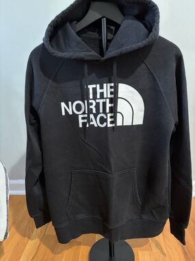 The North Face Men’s Black Crewneck Hoodie with White Logo